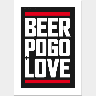 beer, pogo & love black Posters and Art